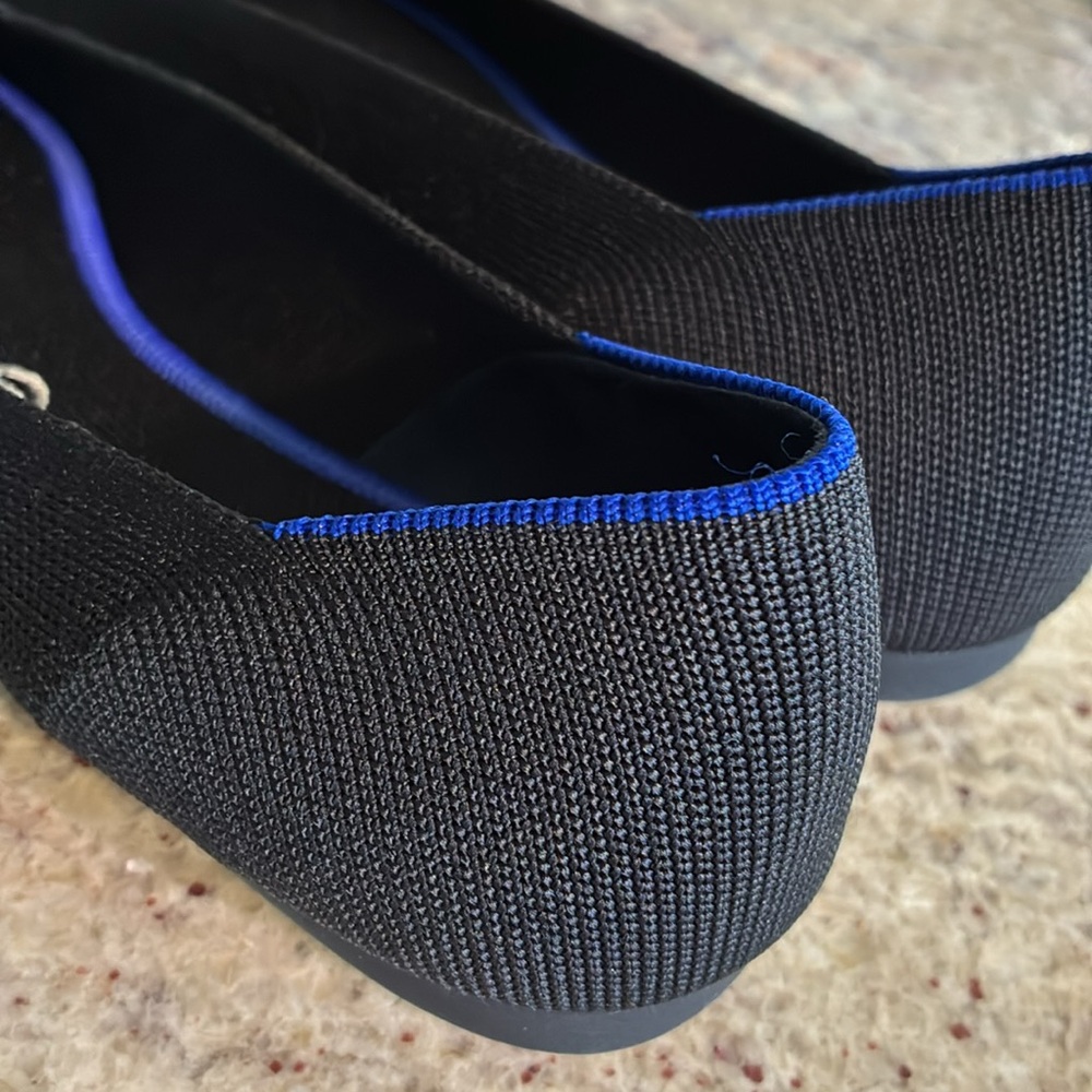 Rothy's Black Flats with Blue Accents. New without tags - Picture 12 of 16